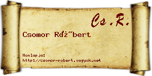 Csomor Róbert névjegykártya