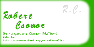 robert csomor business card